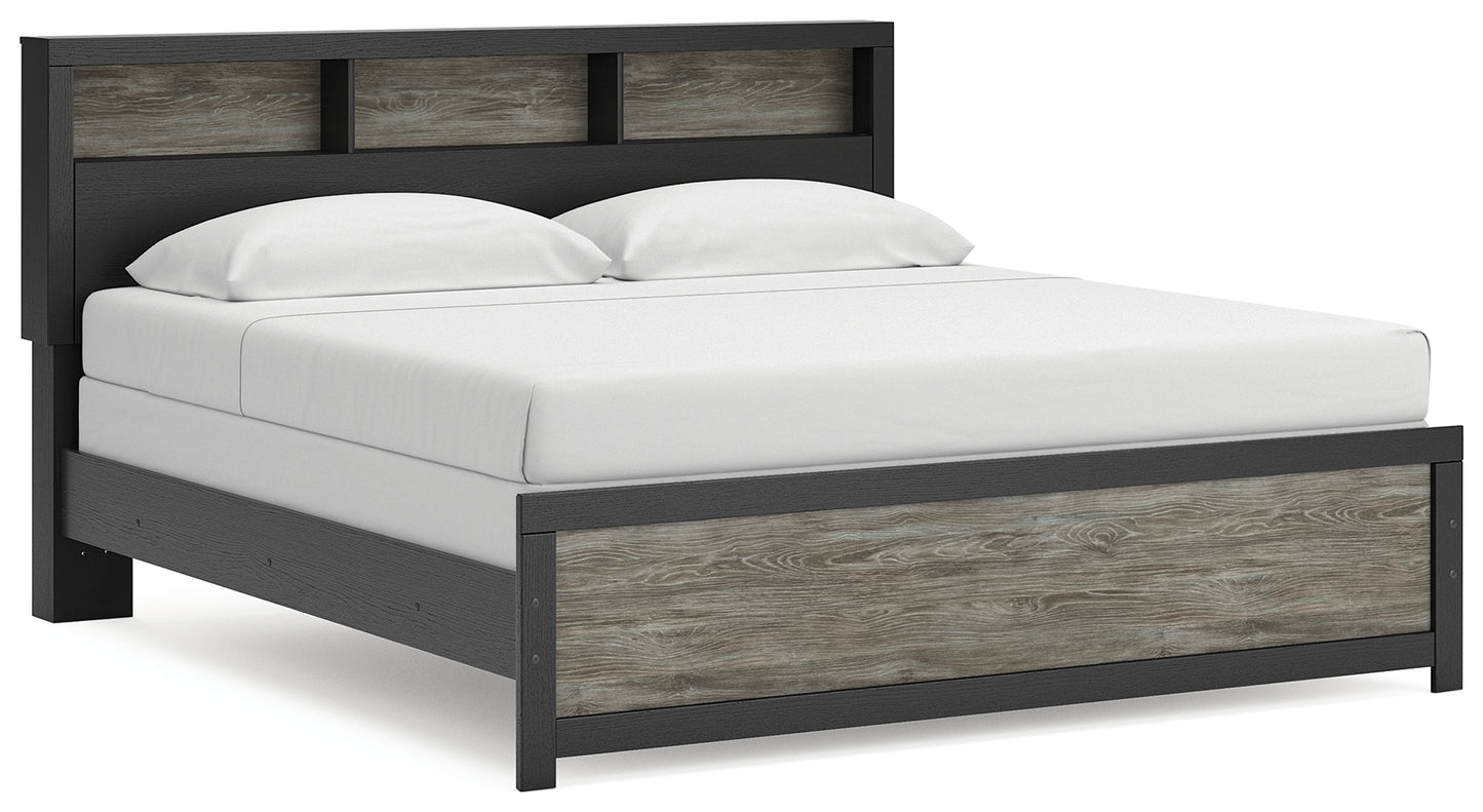 The Furniture Outlets - Ashley Furniture - Broachmyn Bedroom - King Bookcase Bed / Black/Gray - PCB1118B6