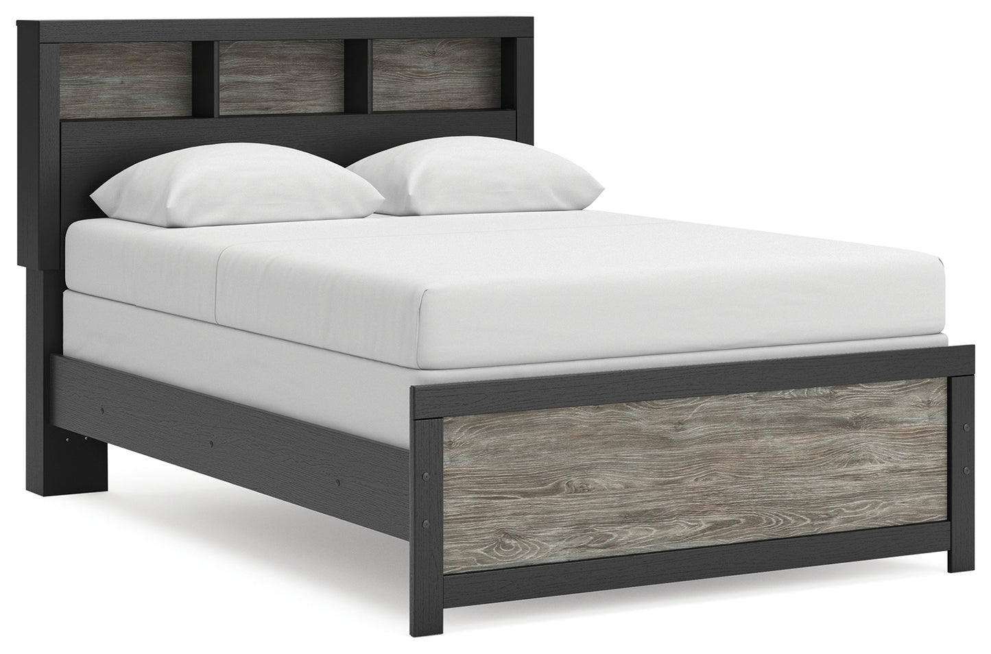 The Furniture Outlets - Ashley Furniture - Broachmyn Bedroom - Full Bookcase Bed / Black/Gray - PCB1118B13