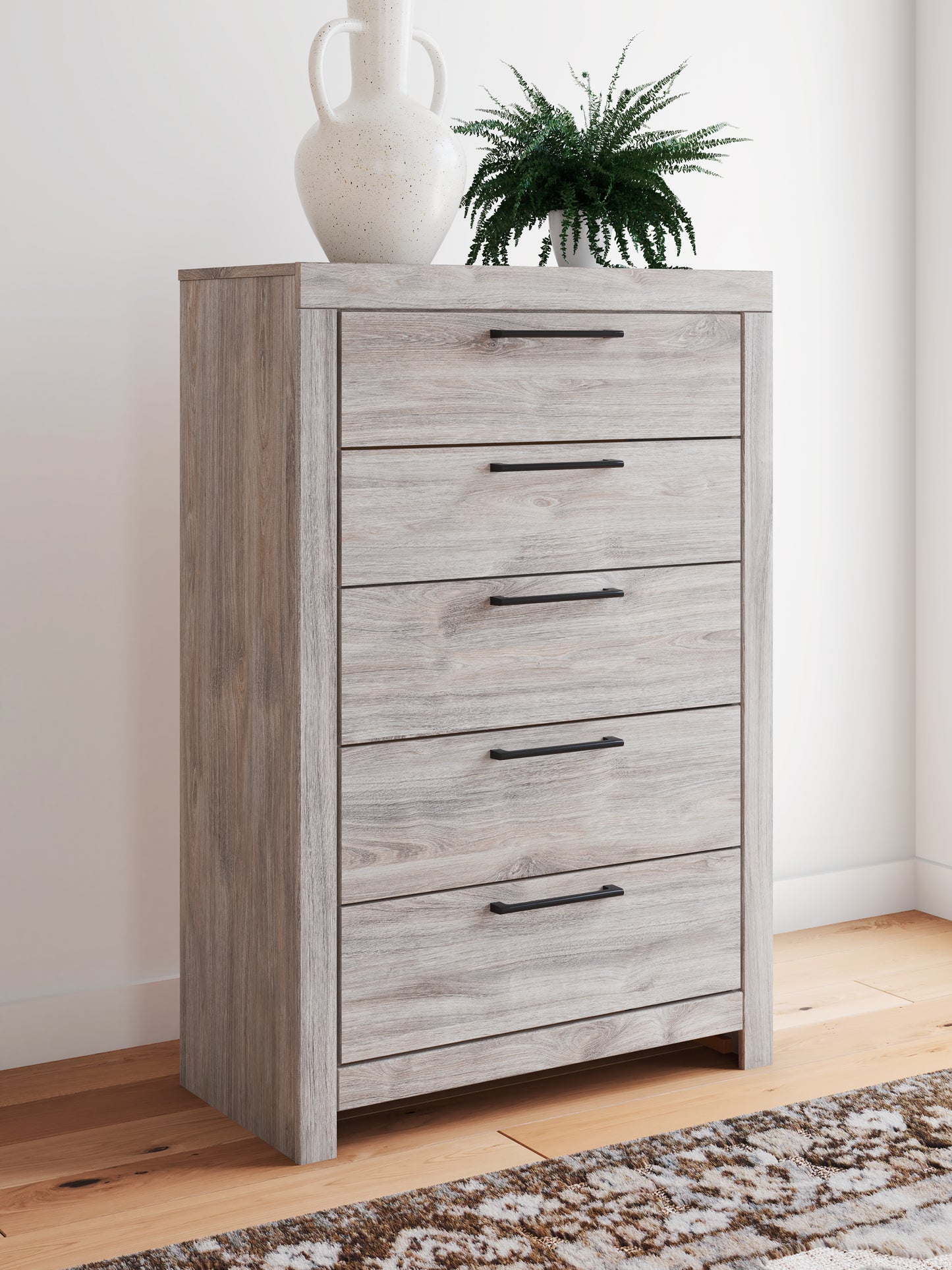 The Furniture Outlets - Ashley Furniture - Broachmyn Bedroom - Five Drawer Chest / Gray - PCB1120-46
