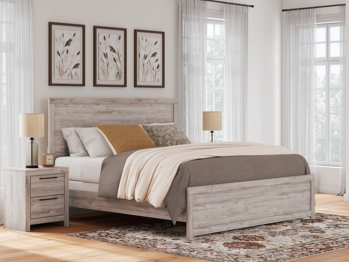 The Furniture Outlets - Ashley Furniture - Broachmyn Bedroom - King Panel Bed / Gray - PCB1120B6