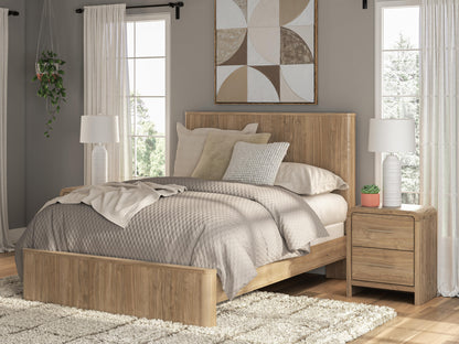 The Furniture Outlets - Ashley Furniture - Gramburg Bedroom - Queen Panel Bed / Warm Natural Brown - PCB1121B4