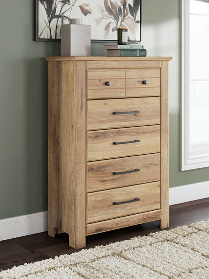 The Furniture Outlets - Ashley Furniture - Makidern Bedroom - Five Drawer Chest / Tan - PCB1170-46