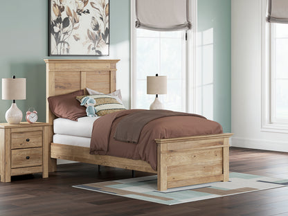 The Furniture Outlets - Ashley Furniture - Makidern Bedroom - Twin Panel Bed / Tan - PCB1170B18