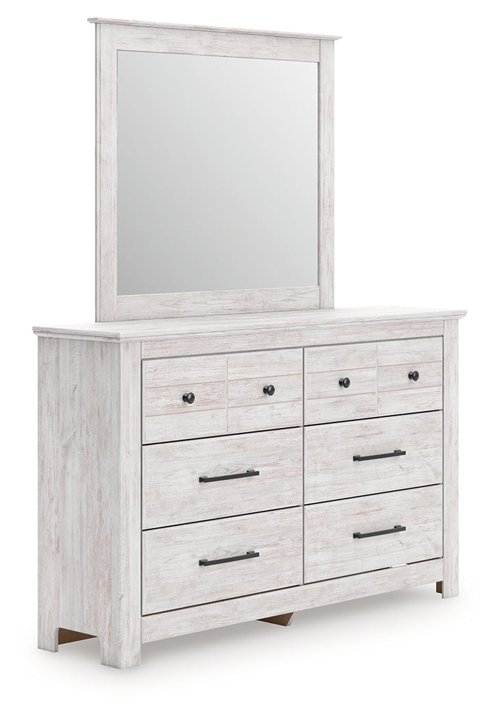 The Furniture Outlets - Ashley Furniture - Makidern Bedroom - Dresser and Mirror / Whitewash - PCB1171B1