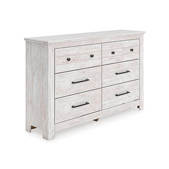 The Furniture Outlets - Ashley Furniture - Makidern Bedroom - Six Drawer Dresser / Whitewash - PCB1171-31