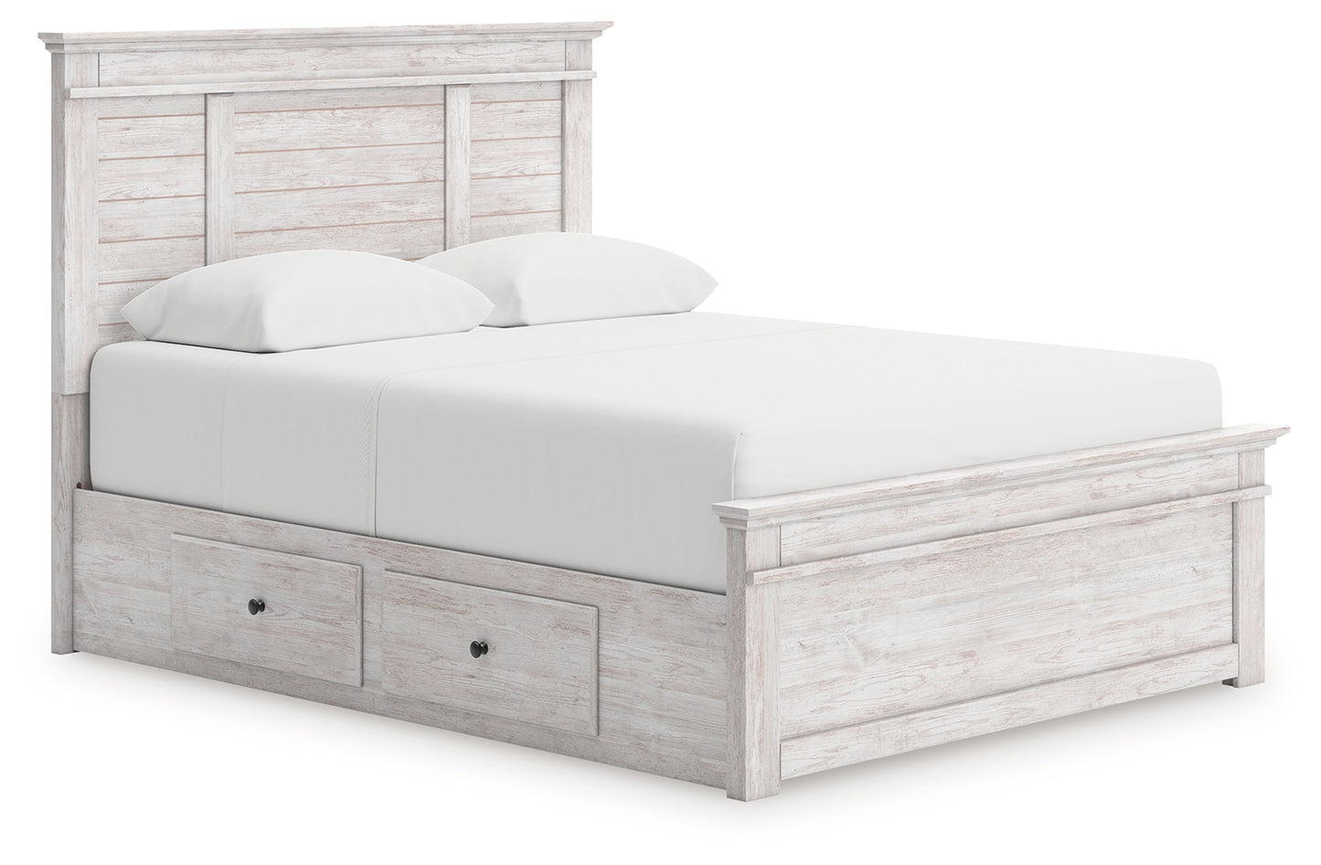 The Furniture Outlets - Ashley Furniture - Makidern Bedroom - Queen Panel Storage Bed / Whitewash - PCB1171B7