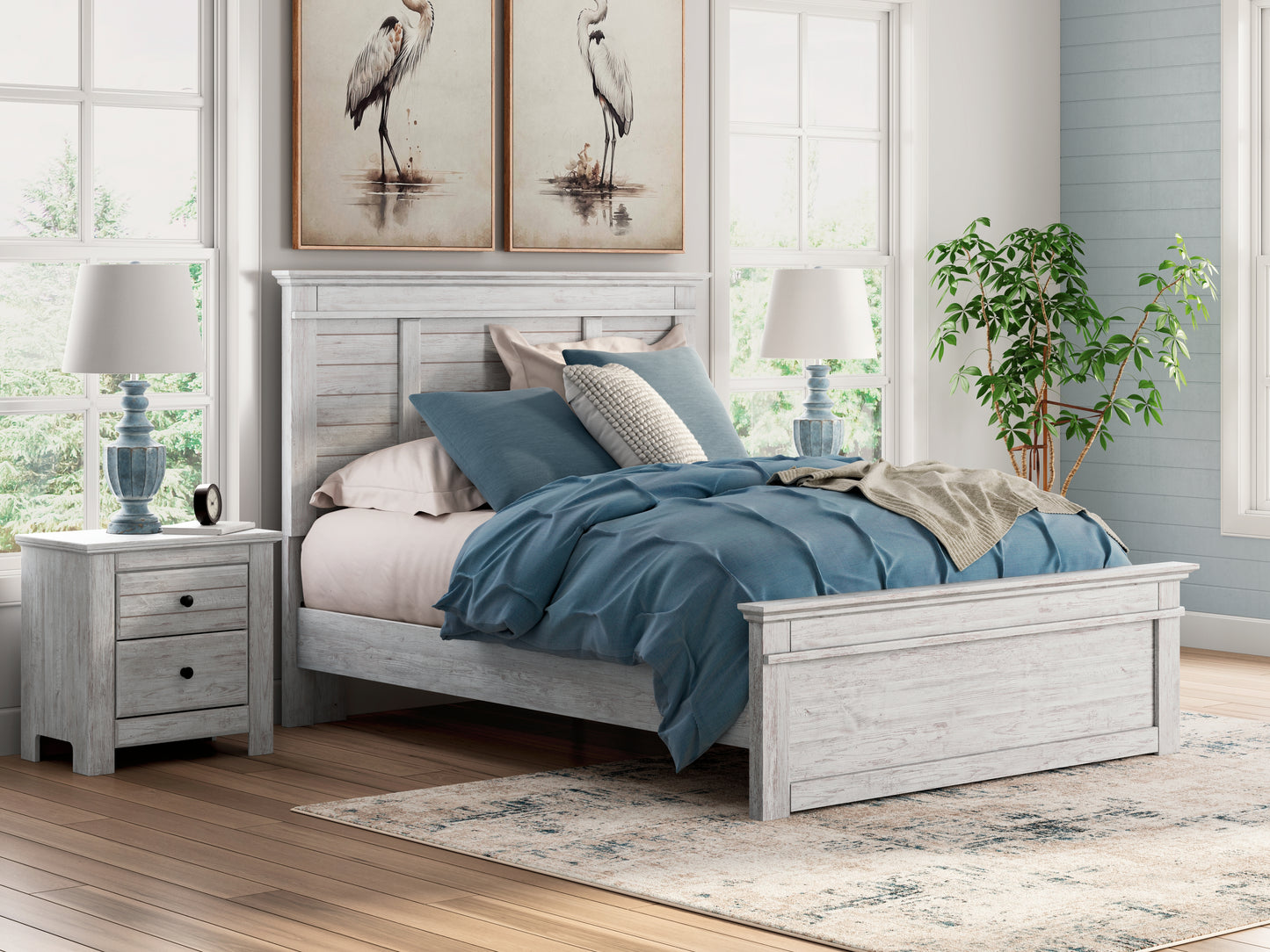 The Furniture Outlets - Ashley Furniture - Makidern Bedroom - Queen Panel Bed / Whitewash - PCB1171B2