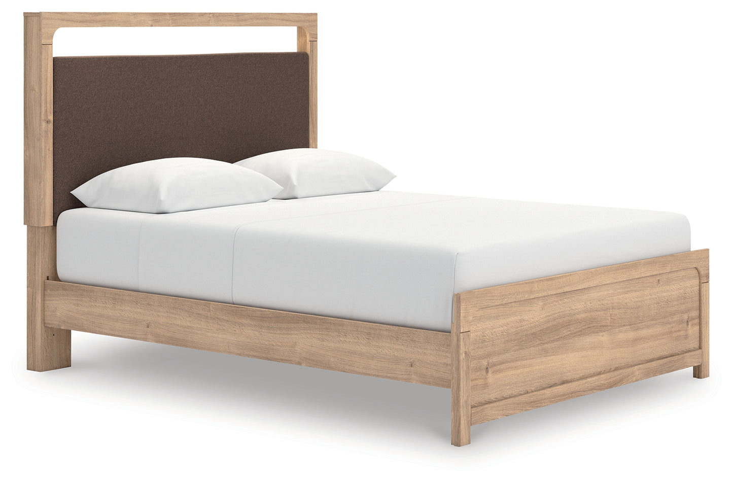 The Furniture Outlets - Ashley Furniture - Kinlanni Bedroom - Queen Upholstered Platform Bed / Tan - PCB1360B10