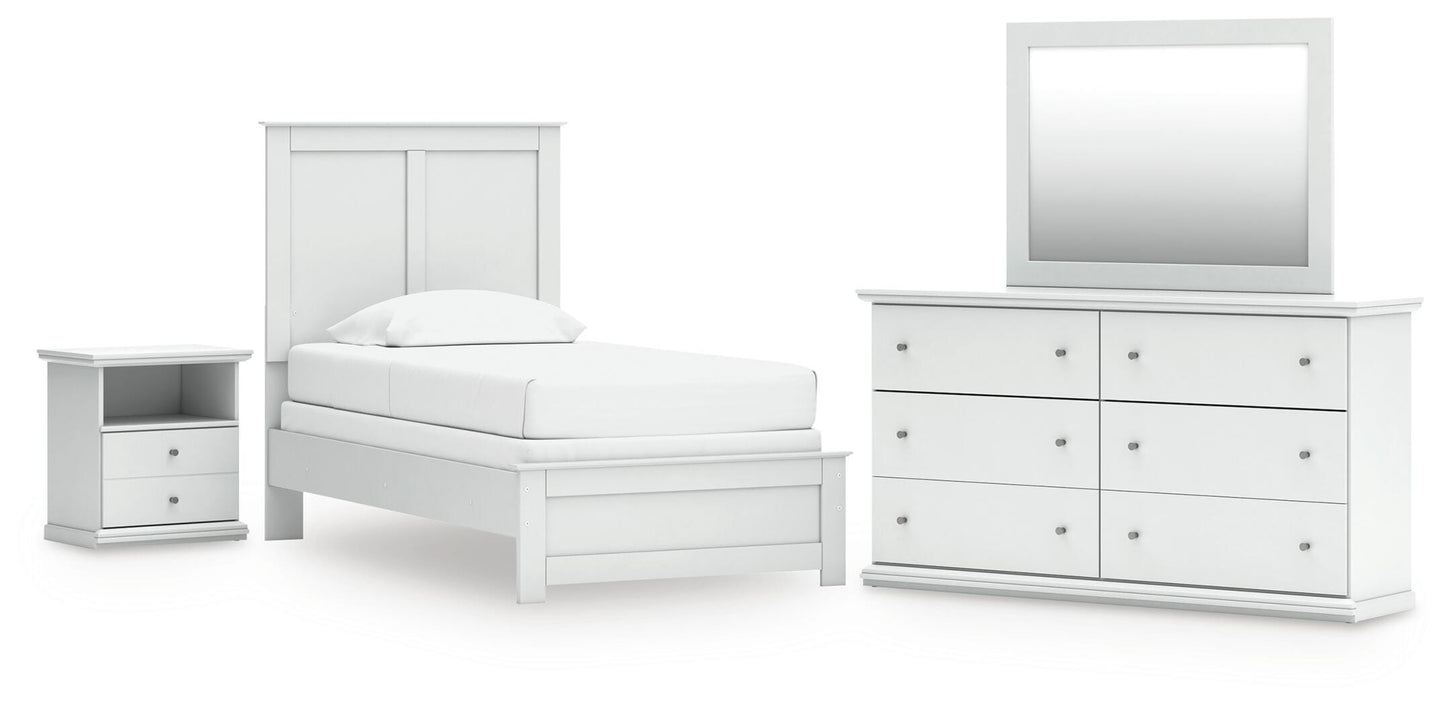 The Furniture Outlets - Ashley Furniture - Bostwick Shoals Twin Panel Bed, Dresser, Mirror and Nightstand - Twin Panel Bed, Dresser, Mirror and Nightstand - B139B60