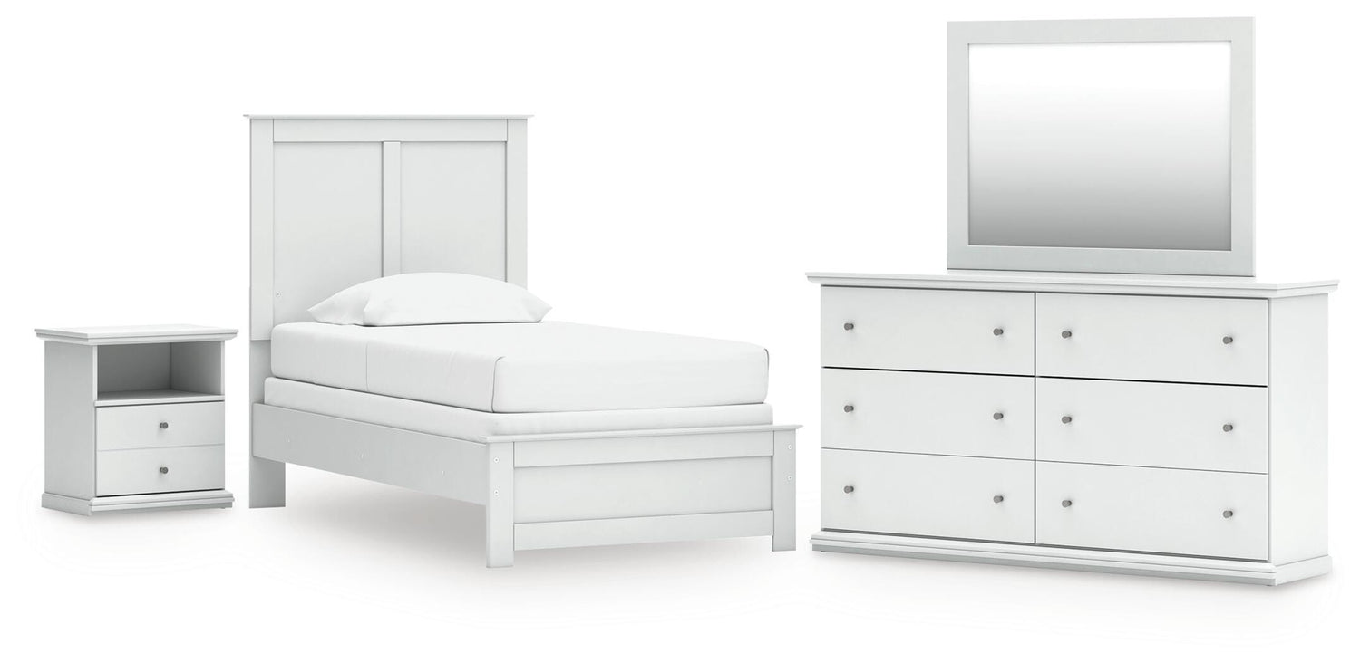 The Furniture Outlets - Ashley Furniture - Bostwick Shoals Twin Panel Bed, Dresser, Mirror and Nightstand - Twin Panel Bed, Dresser, Mirror and Nightstand - B139B60