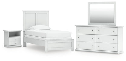 The Furniture Outlets - Ashley Furniture - Bostwick Shoals Twin Panel Bed, Dresser, Mirror and Nightstand - Twin Panel Bed, Dresser, Mirror and Nightstand - B139B60