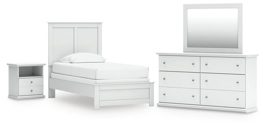 The Furniture Outlets - Ashley Furniture - Bostwick Shoals Twin Panel Bed, Dresser, Mirror and Nightstand - Twin Panel Bed, Dresser, Mirror and Nightstand - B139B60