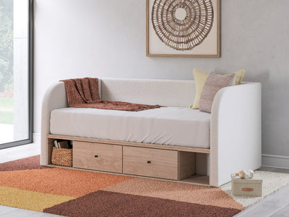 The Furniture Outlets - Ashley Furniture - Arloster Bedroom - Full Upholstered Day Bed with Storage / Tan/White - PCB1566B11