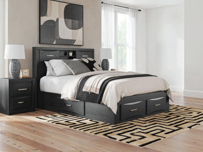 The Furniture Outlets - Ashley Furniture - Stabotta Bedroom - Queen Bookcase Bed with Storage - PCB1755B7