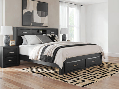 The Furniture Outlets - Ashley Furniture - Stabotta Bedroom - King Bookcase Storage Bed / Black - PCB1755B10