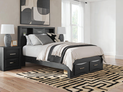 The Furniture Outlets - Ashley Furniture - Stabotta Bedroom - Full Bookcase Storage Bed / Black - PCB1755B2