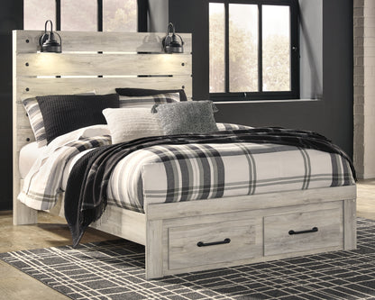 The Furniture Outlets - Ashley Furniture - Cambeck Bedroom - Queen Panel Bed with 2 Storage Drawers / Whitewash - B192B8