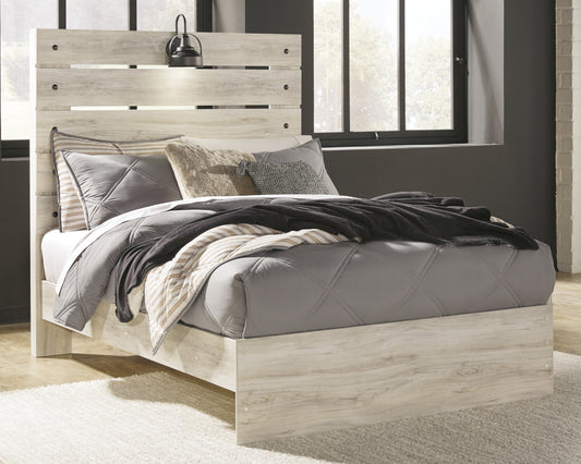 The Furniture Outlets - Ashley Furniture - Cambeck Bedroom - Twin Panel Bed with 2 Storage Drawers / Whitewash - B192B13