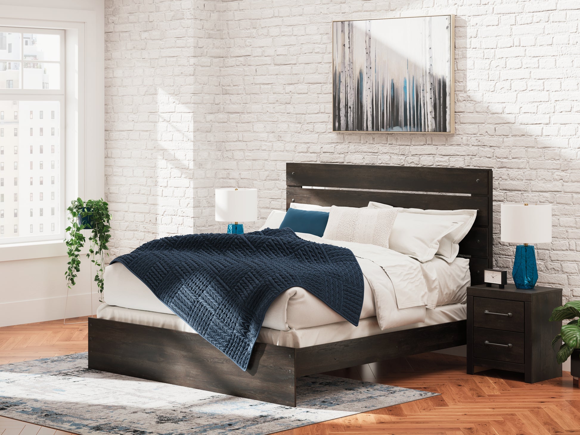 The Furniture Outlets - Ashley Furniture - Hollivern Bedroom - Full Panel Bed / Dark Gray - PCB2108B12