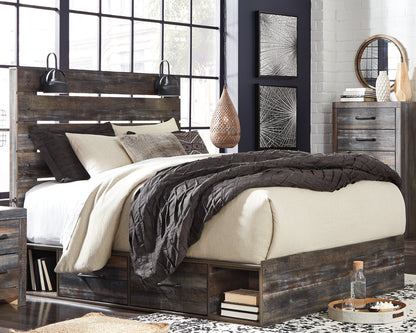 The Furniture Outlets - Ashley Furniture - Drystan Bedroom - Queen Panel Bed with 2 Storage Drawers / Multi - B211B10