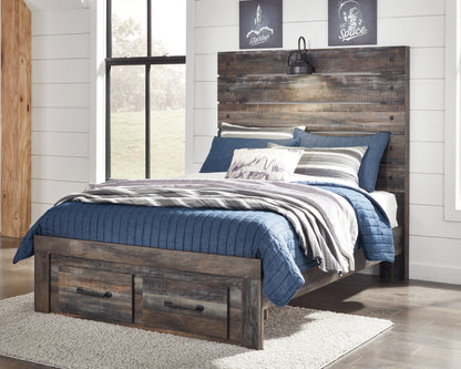 The Furniture Outlets - Ashley Furniture - Drystan Bedroom - Full Panel Bed with 2 Storage Drawers / Multi - B211B47