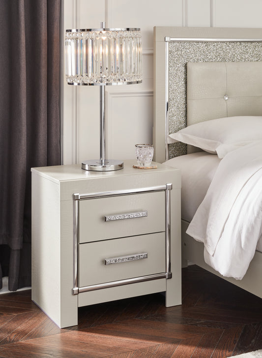 The Furniture Outlets - Ashley Furniture - Zyniden Bedroom - Full Upholstered Panel Bed / Silver - B2114B4