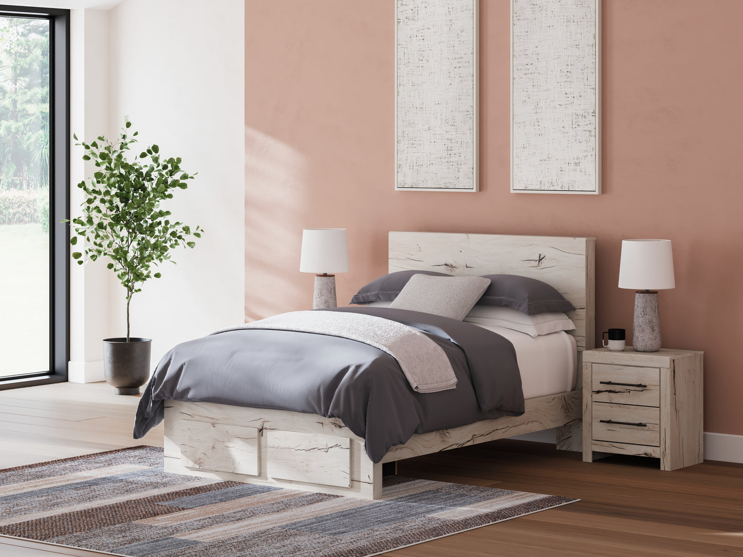 The Furniture Outlets - Ashley Furniture - Lawroy Bedroom - Full Panel Storage Bed / Light Natural - B2310B20