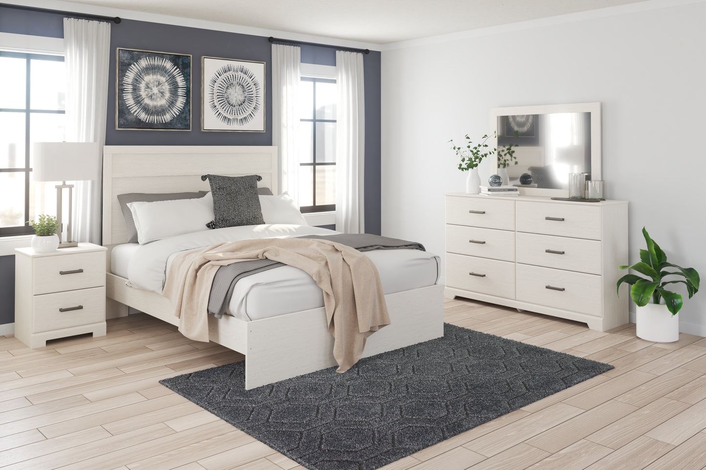The Furniture Outlets - Ashley Furniture - Stelsie Bedroom - Queen Panel Bed / White - B2588B2
