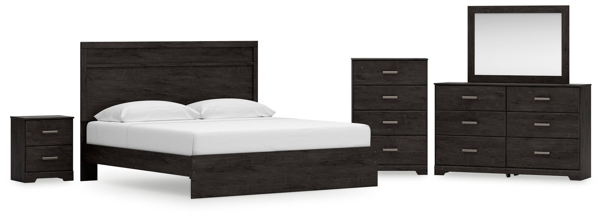 The Furniture Outlets - Ashley Furniture - Belachime King Panel Bed, Dresser, Mirror, Chest and Nightstand - King Panel Bed, Dresser, Mirror, Chest and Nightstand - B2589B20