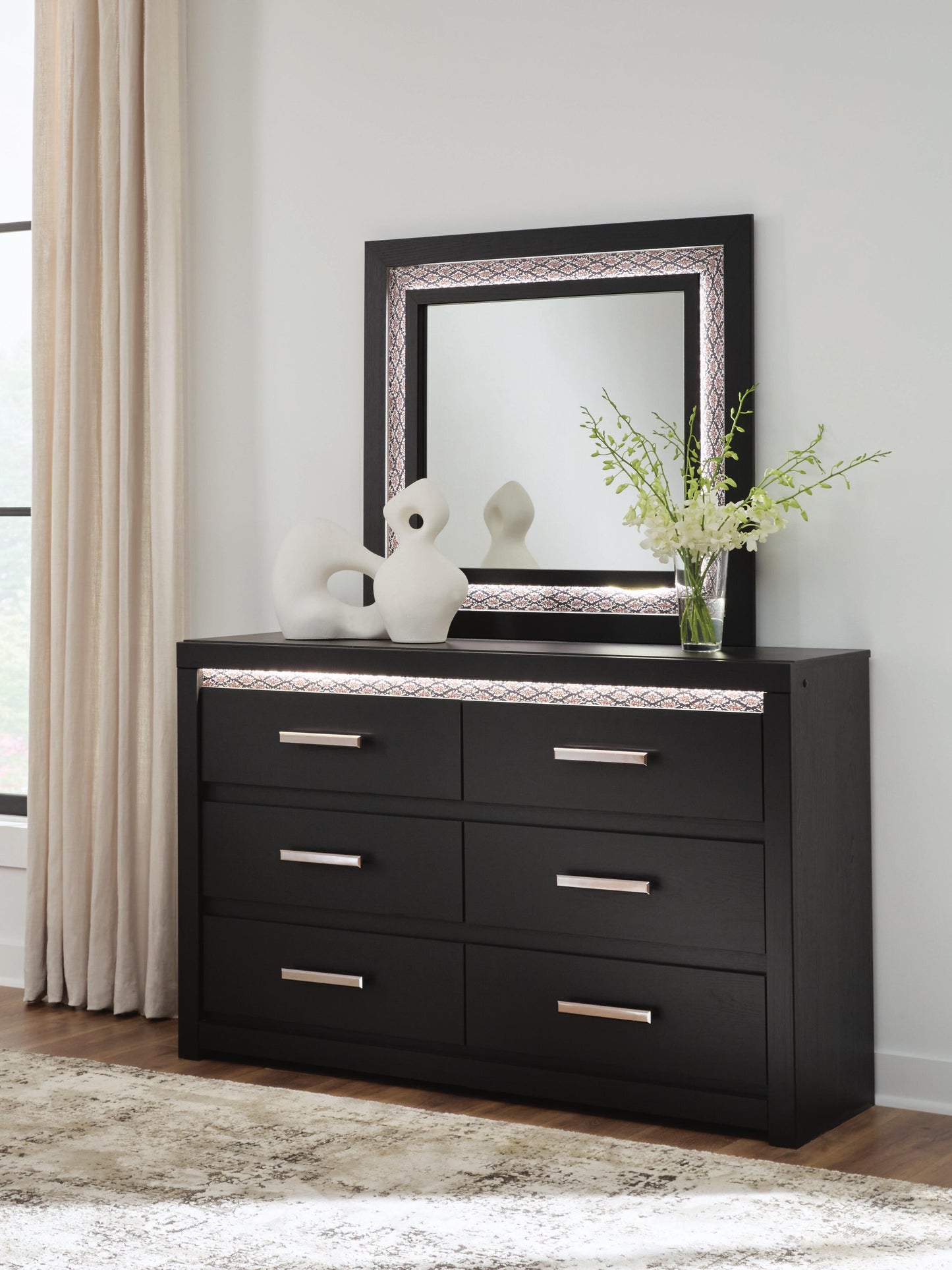 The Furniture Outlets - Ashley Furniture - Shoralli Bedroom - Dresser and Mirror / Black - B2611B1