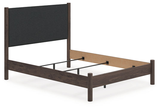 The Furniture Outlets - Ashley Furniture - Pamytta Bedroom - Queen Upholstered Panel Platform Bed / Brown - PCB2614B12