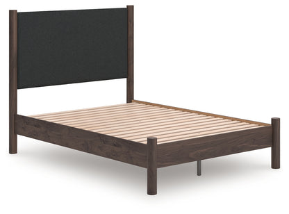 The Furniture Outlets - Ashley Furniture - Pamytta Bedroom - Full Upholstered Panel Platform Bed / Brown - PCB2614B10