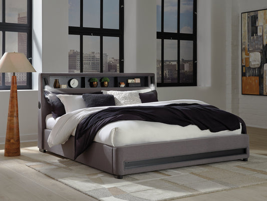 The Furniture Outlets - Ashley Furniture - Verishaw Bedroom - California King Upholstered Bed / Gray - PCB2721B22