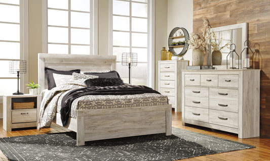 The Furniture Outlets - Ashley Furniture - Bellaby Bedroom - Queen Crossbuck Panel Bed / Whitewash - B331B6