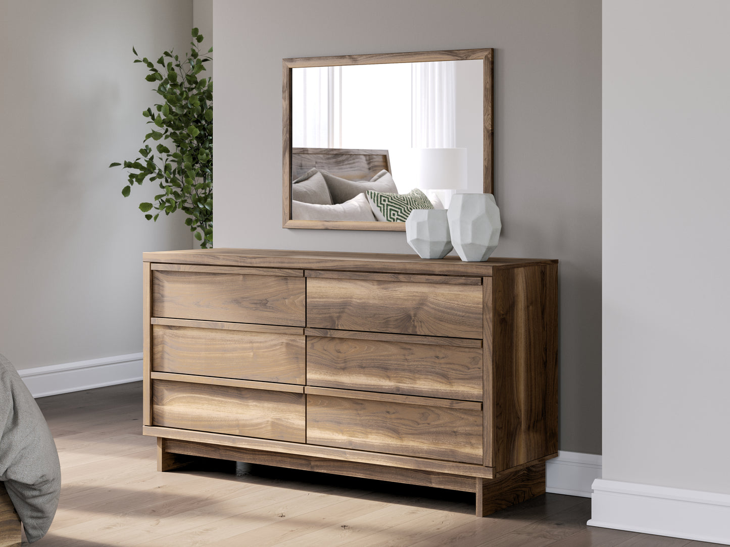 The Furniture Outlets - Ashley Furniture - Chirason Bedroom - Dresser and Mirror / Brown - PCB3367B1