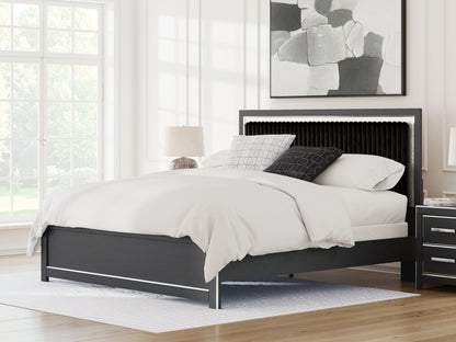 The Furniture Outlets - Ashley Furniture - Zuraleus Bedroom - King Upholstered Panel Bed / Black - PCB3380B12