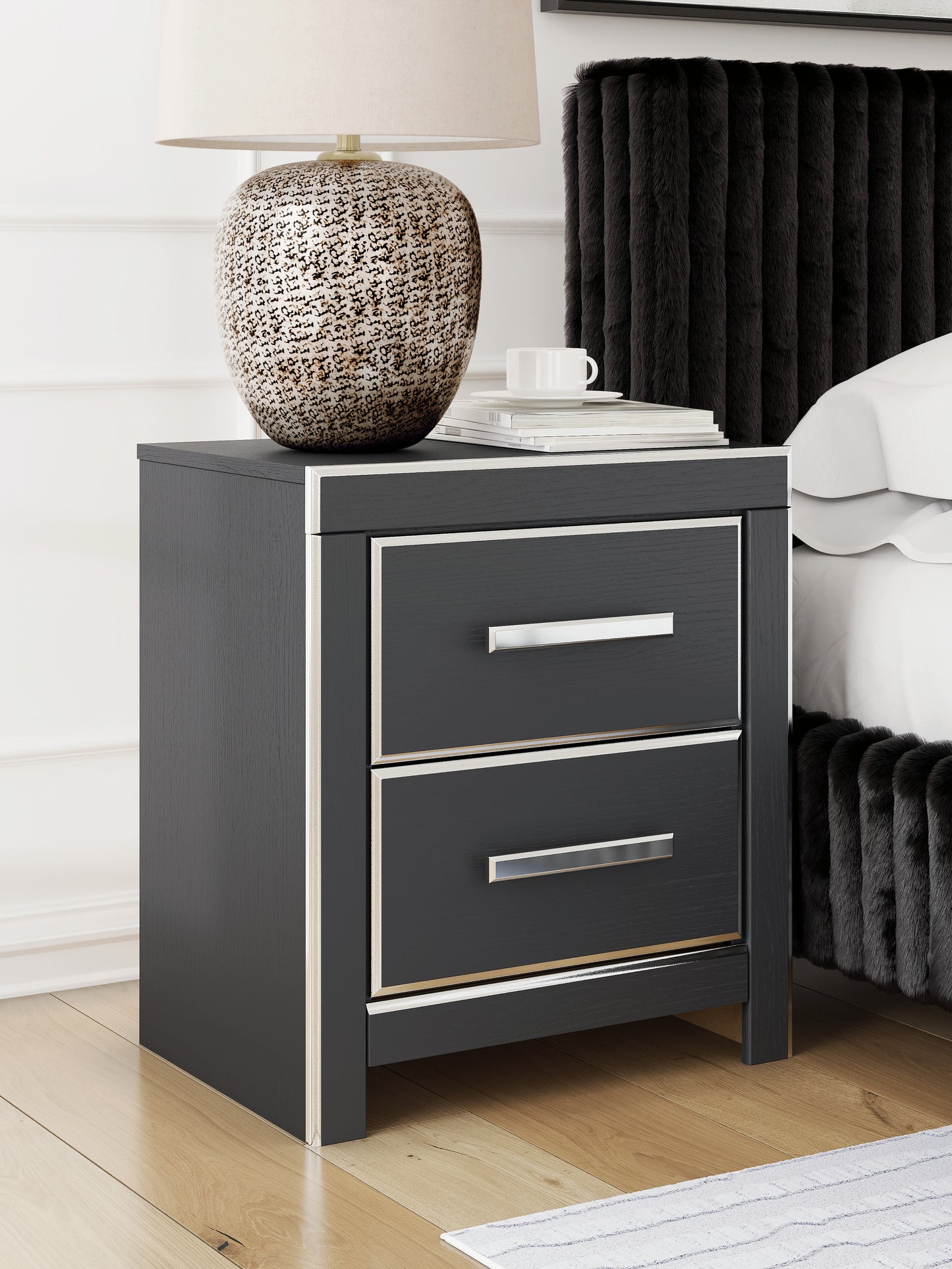 The Furniture Outlets - Ashley Furniture - Zuraleus Bedroom - Two Drawer Night Stand / Black - PCB3380-92