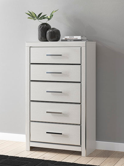 The Furniture Outlets - Ashley Furniture - Zuraleus Bedroom - Five Drawer Chest / White - PCB3381-46
