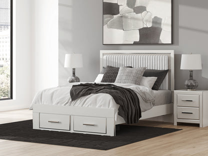 The Furniture Outlets - Ashley Furniture - Zuraleus Bedroom - Queen Upholstered Panel Storage Bed / White - PCB3381B4
