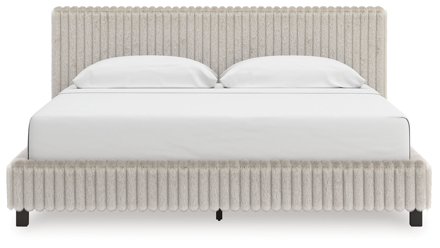 The Furniture Outlets - Ashley Furniture - Zuraleus Bedroom - California King Upholstered Bed / White - PCB3381B14