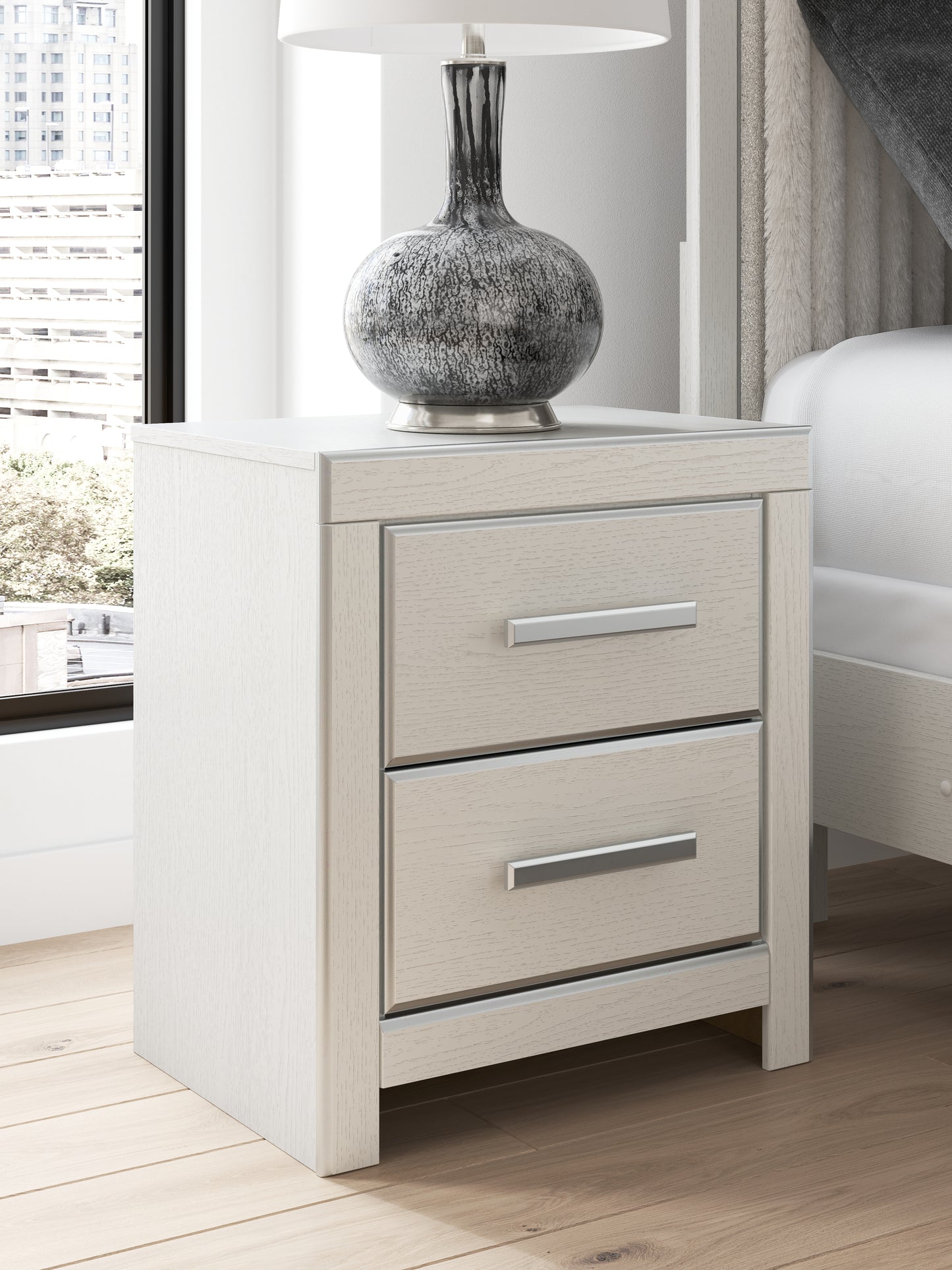 The Furniture Outlets - Ashley Furniture - Zuraleus Bedroom - Two Drawer Night Stand / White - PCB3381-92