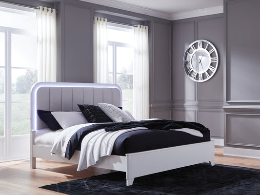The Furniture Outlets - Ashley Furniture - Jarlee Bedroom - California King Upholstered Panel Bed / White - PCB392B5