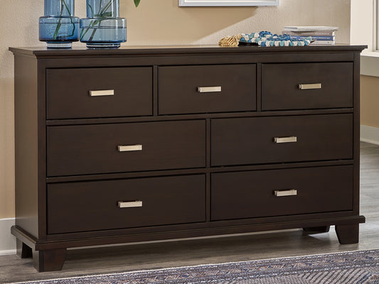 The Furniture Outlets - Ashley Furniture - Covetown Bedroom - Dresser and Mirror / Dark Brown - B441B1
