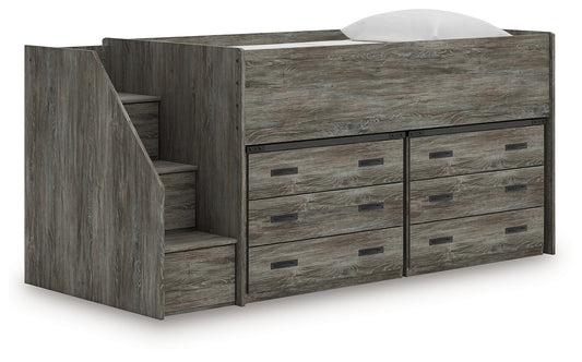 The Furniture Outlets - Ashley Furniture - Frandern Twin Loft Bed with Drawer Storage - Twin Loft Bed with Drawer Storage / Warm Gray - B4480B26