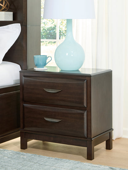 The Furniture Outlets - Ashley Furniture - Vanmore Bedroom - Two Drawer Night Stand / Dark Brown - B479-92