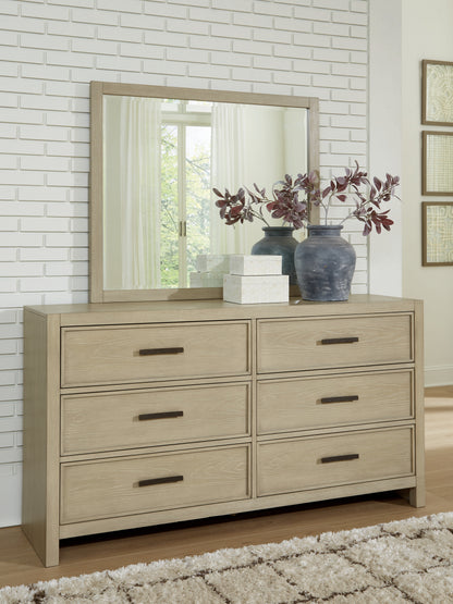 The Furniture Outlets - Ashley Furniture - Calmoro Bedroom - Dresser and Mirror / Gray - B602B1
