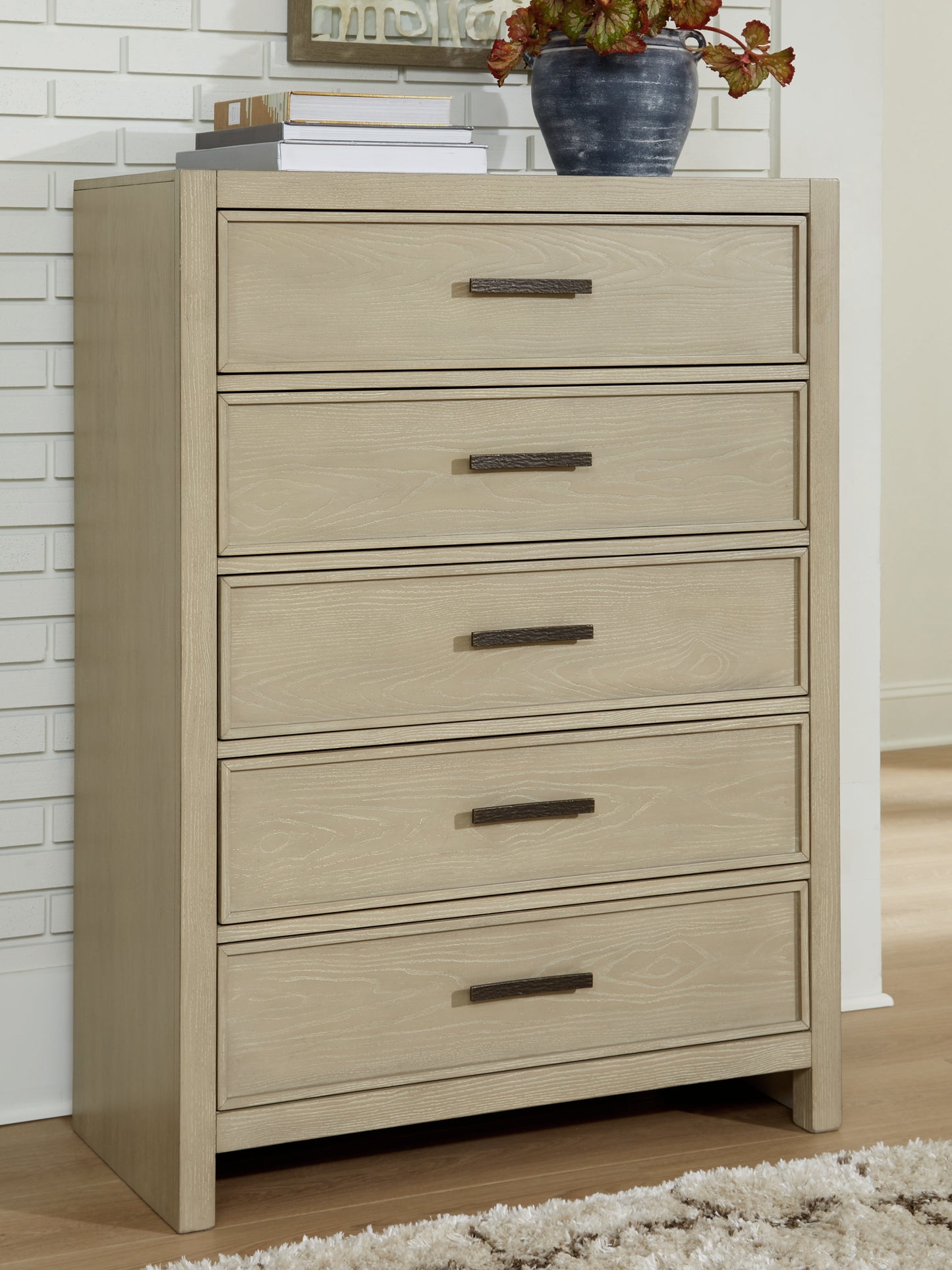 The Furniture Outlets - Ashley Furniture - Calmoro Bedroom - Five Drawer Chest / Gray - B602-46