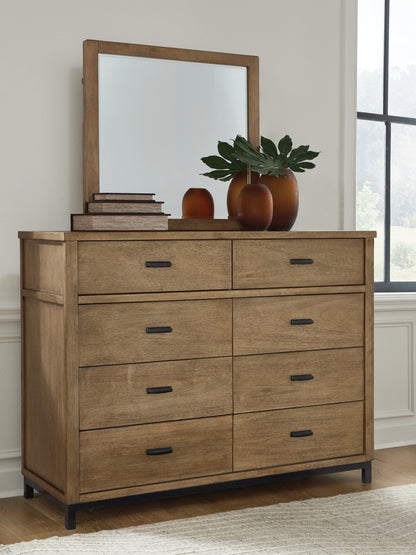 The Furniture Outlets - Ashley Furniture - Tomtyn Bedroom - Dresser and Mirror / Light Brown - B622B1