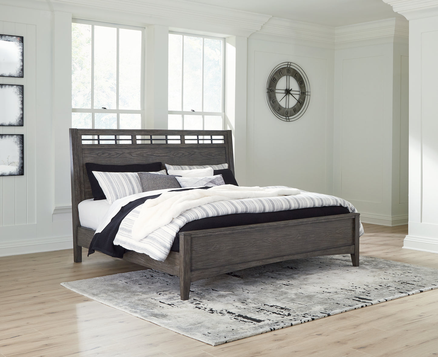 The Furniture Outlets - Ashley Furniture - Montillan Bedroom - Queen Panel Bed / Grayish Brown - B651B2