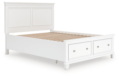 The Furniture Outlets - Ashley Furniture - Fortman Bedroom - Queen Panel Storage Bed / White - B680B20